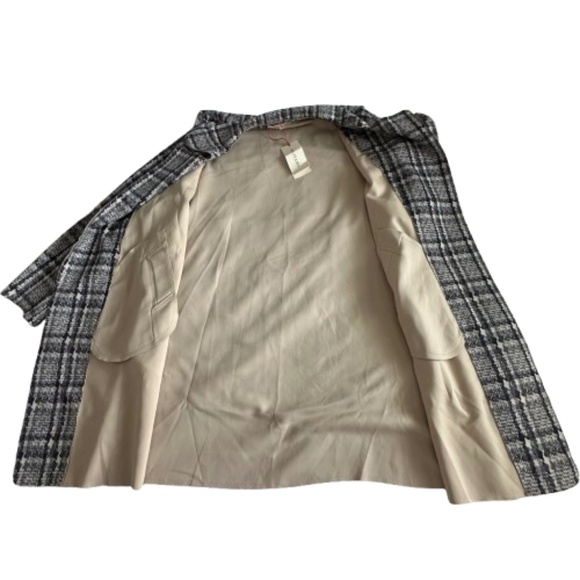 NWT Solitaire Women's Women's XL Gray Black Tan Sleeved Open Front Belted Coat - Picture 8 of 15